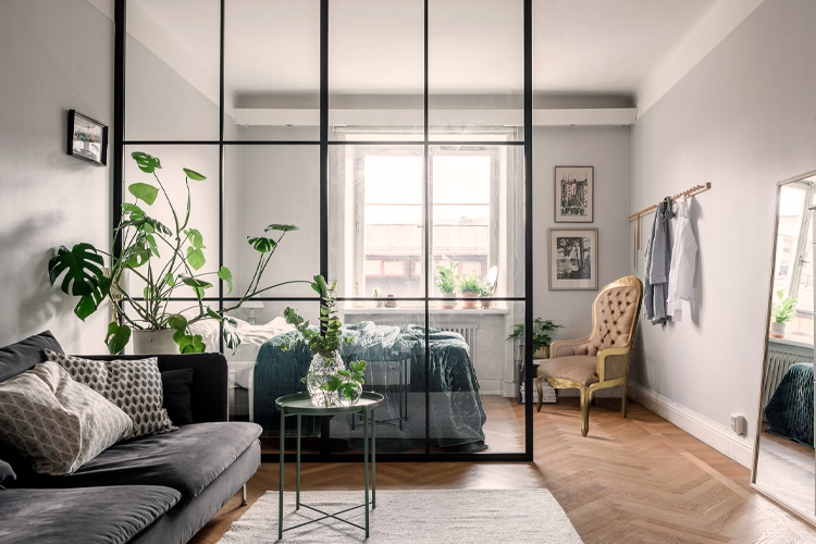 Kitnet Glamurosa com Toques Metalizados - inspiração