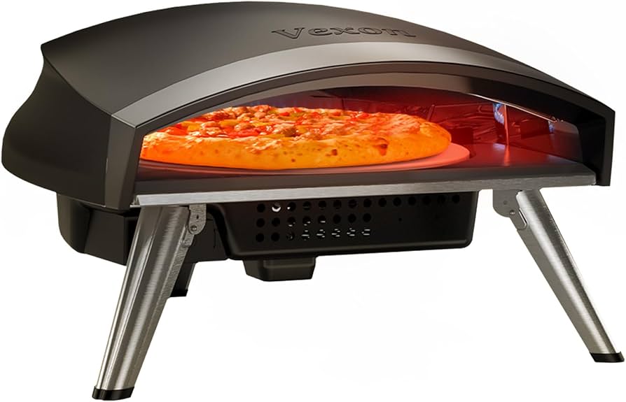 Forno de Pizza a Gás com Design Moderno e Cores Vibrantes - ideia