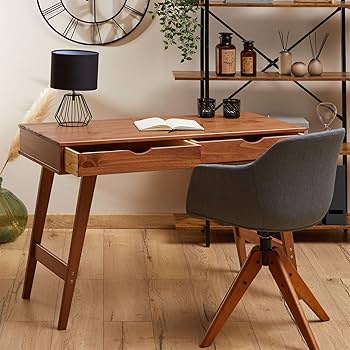 Escrivaninha Retrô com Detalhes em Cobre: Estilo e Funcionalidade - detalhe