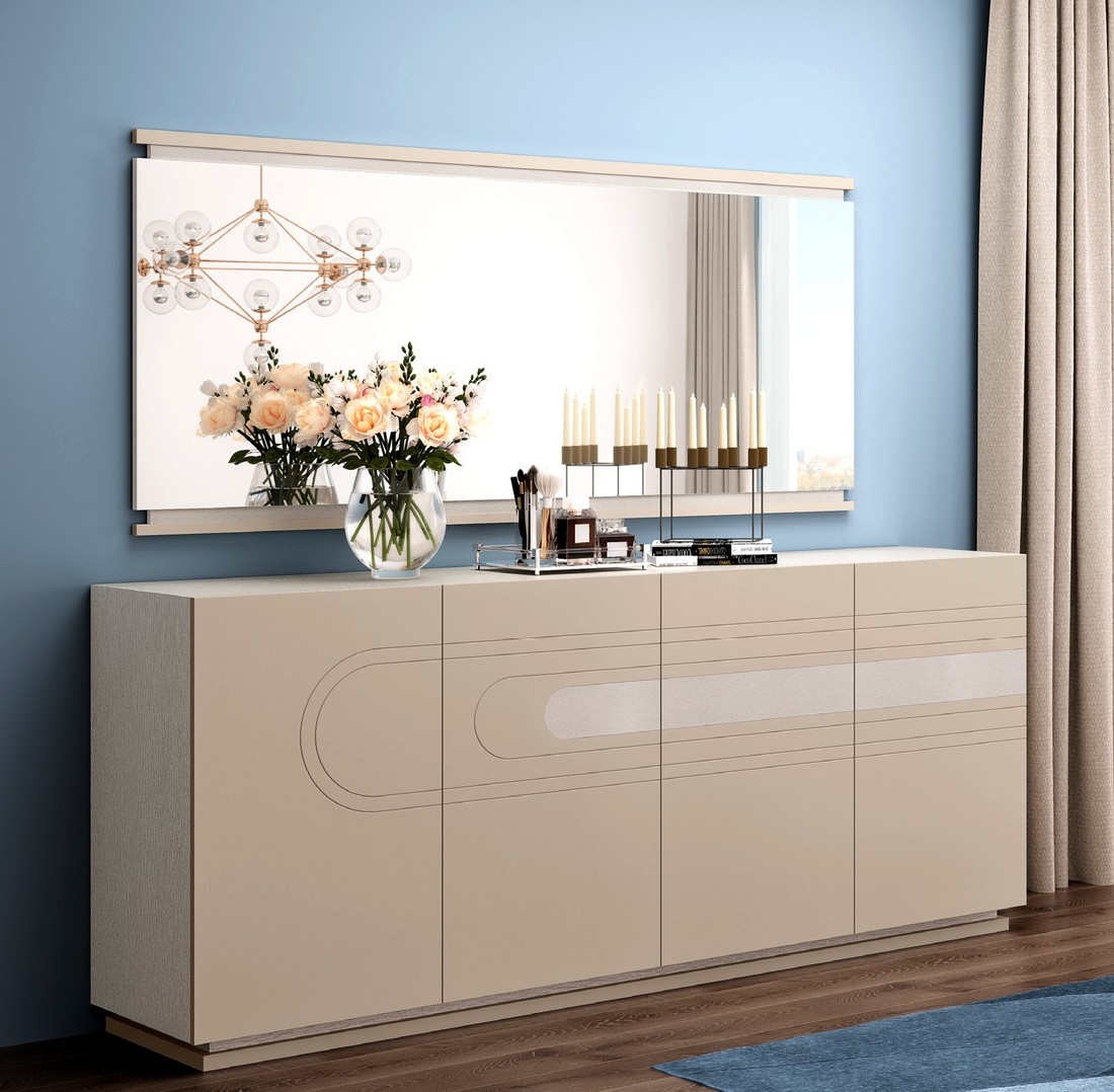 Aparador com Espelho Adnet: Elegância e Profundidade Instantâneas - detalhe