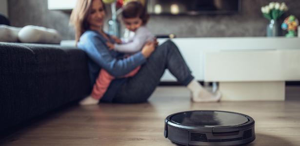 Robô Aspirador com Decoração Minimalista - ideia