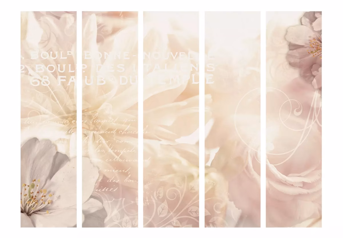 Biombo com Tecido Floral: Romantismo e Delicadeza em Cada Detalhe - ideia