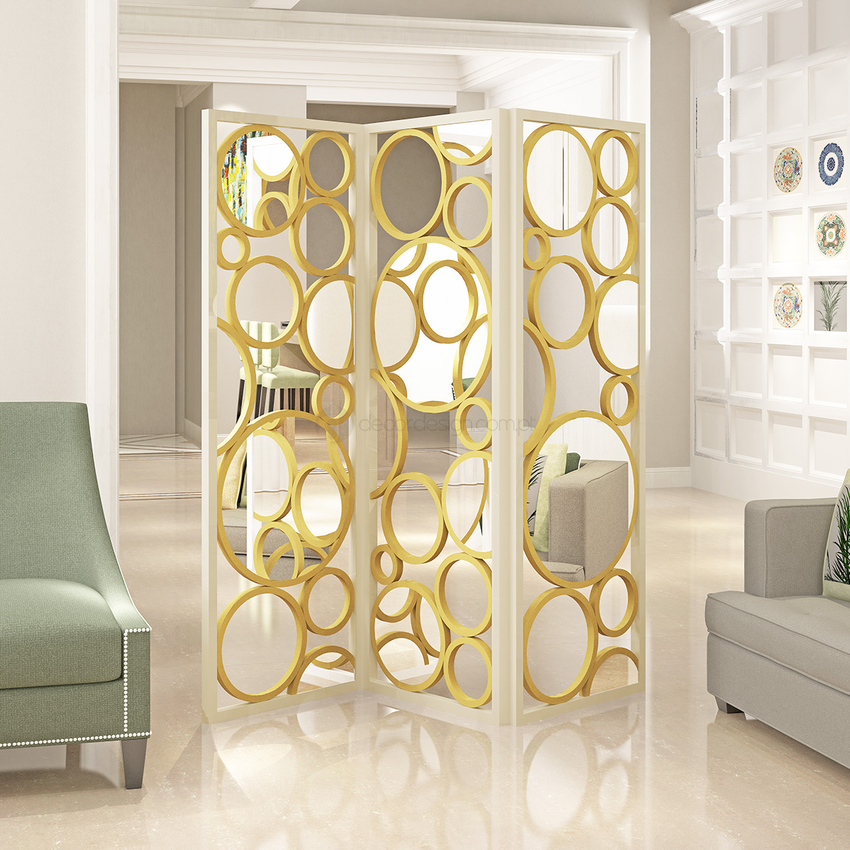 Biombo Espelhado: Amplie e Ilumine Seus Espaços com Elegância - inspiração