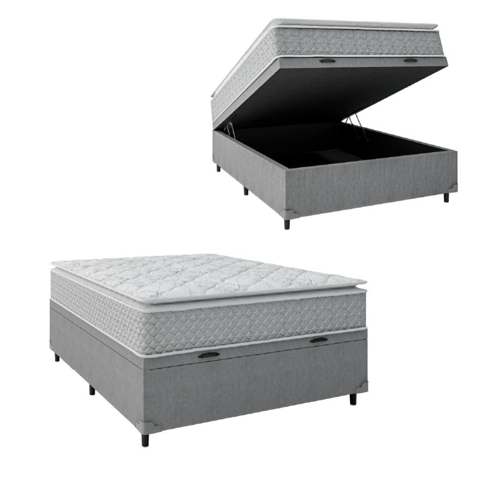 Cama Box Baú com Cabeceira Estofada: Elegância e Conforto! - detalhe
