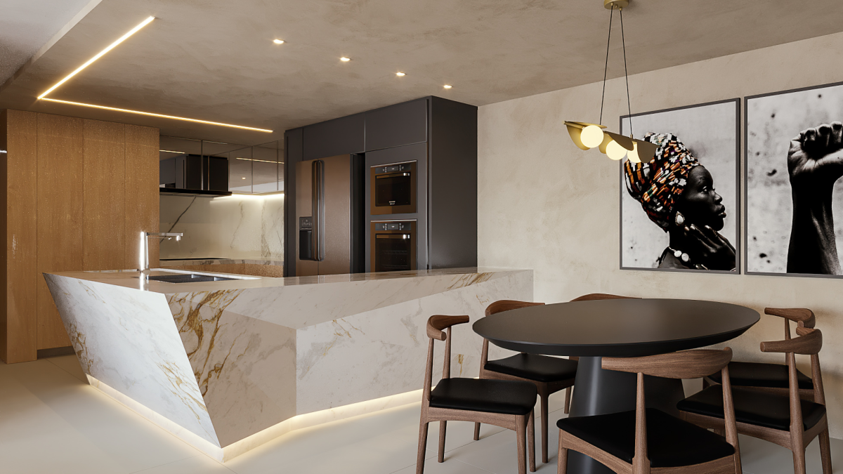 Decoração Elegante com Toques de Dourado e Preto - detalhe