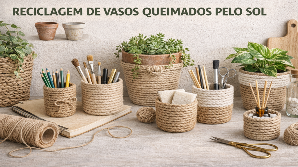 Vasos customizados com decoupage: Arte e reaproveitamento em perfeita harmonia - detalhe