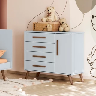 Cômoda Vintage Repaginada: Charme Retrô com Cores Vibrantes - detalhe