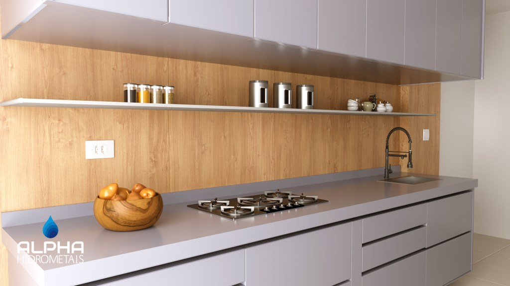 Cozinha Funcional com Detalhes em Madeira Natural: Aconchego e Praticidade! - detalhe