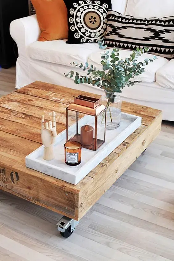 Mesa de Centro Rústica com Elementos Naturais - detalhe