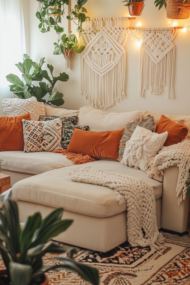 Aconchego Boho Chic com Almofadas e Texturas Naturais - detalhe