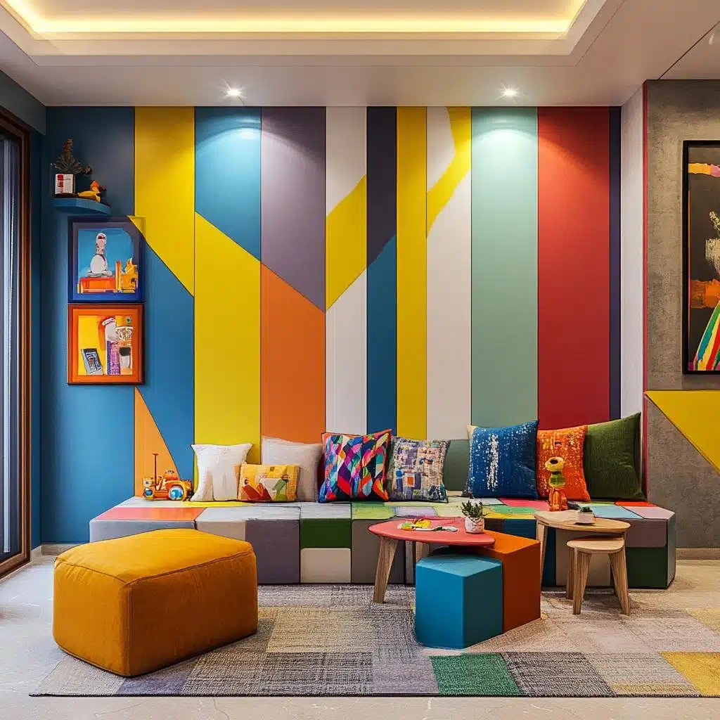 Cores Vibrantes: Uma Explosão de Alegria na Parede - detalhe