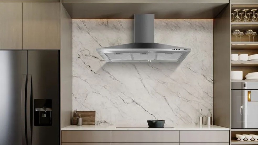 Depurador de Ar Camuflado em Armários Planejados: Elegância e Discrição - detalhe