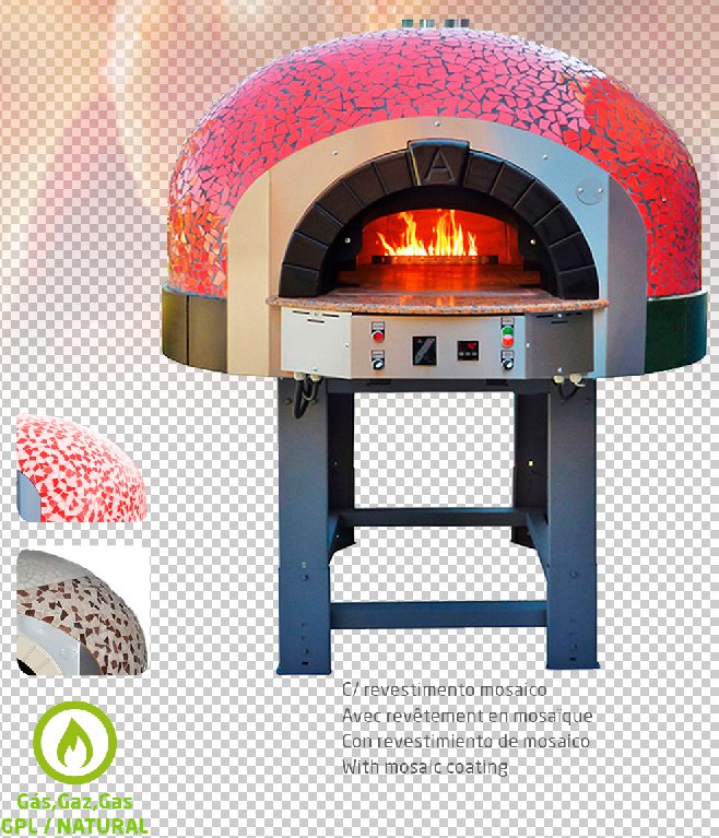 Forno de Pizza Revestido com Mosaicos Coloridos - ideia