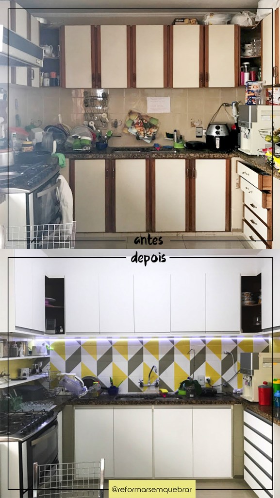 Cozinha Vibrante com Pintura Color Block - detalhe