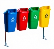 Lixeiras Seletivas com Mosaicos de Azulejo: Cores e Texturas Vibrantes - detalhe