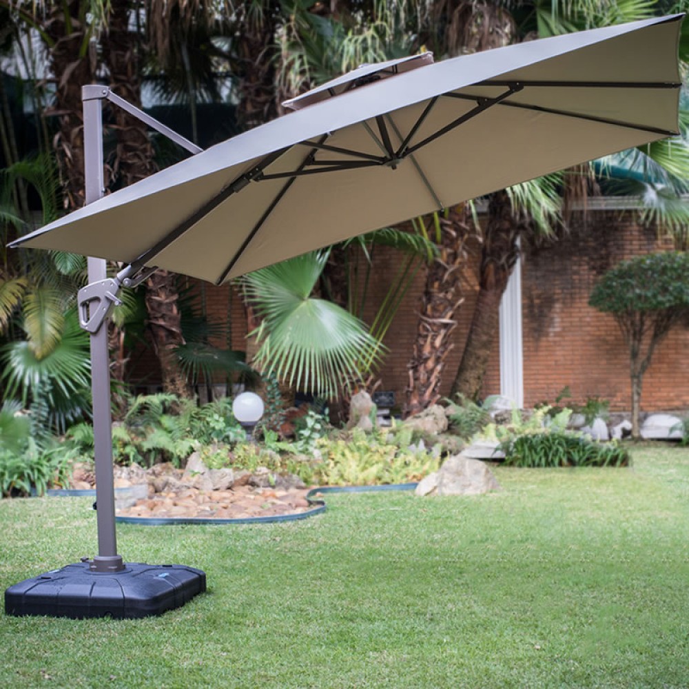 Ombrelone Lateral com Base de Granito: Luxo e Estabilidade - ideia