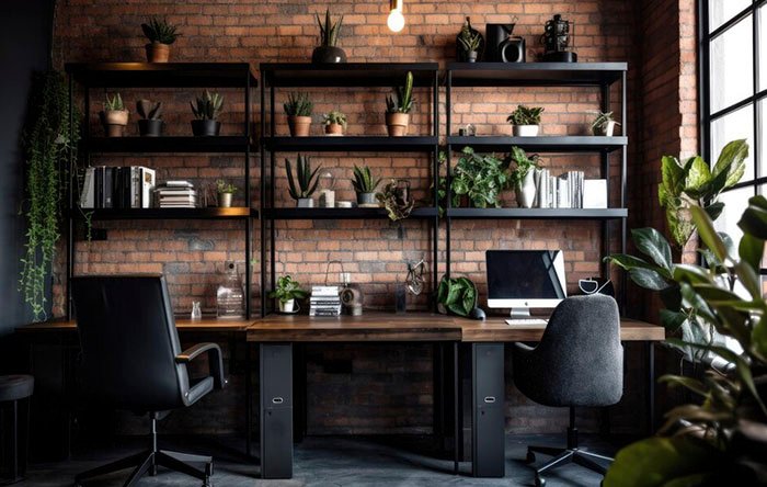 Home Office Pequeno com Toque Industrial: Metal e Madeira! - detalhe