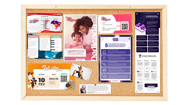 Mural de inspiração digital: um painel de ideias sempre à mão - detalhe