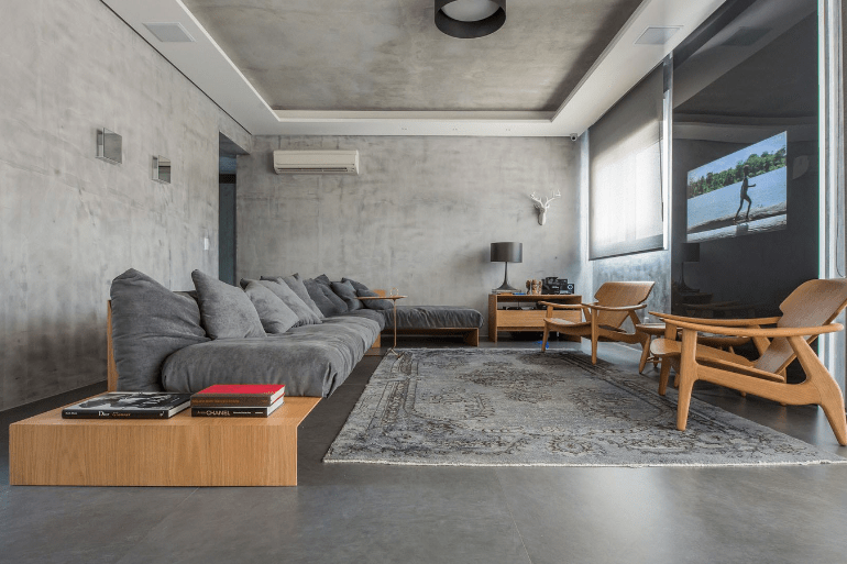 Com Cimento Queimado: Modernidade e Calor Minimalista - inspiração