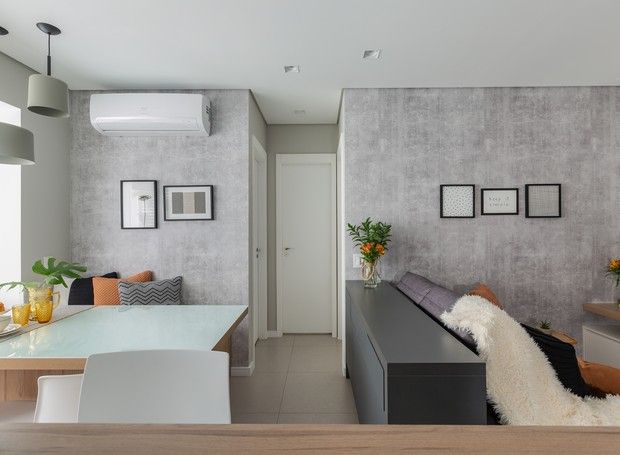 Reforma com Textura Aconchegante: Paredes de Cimento Queimado - detalhe