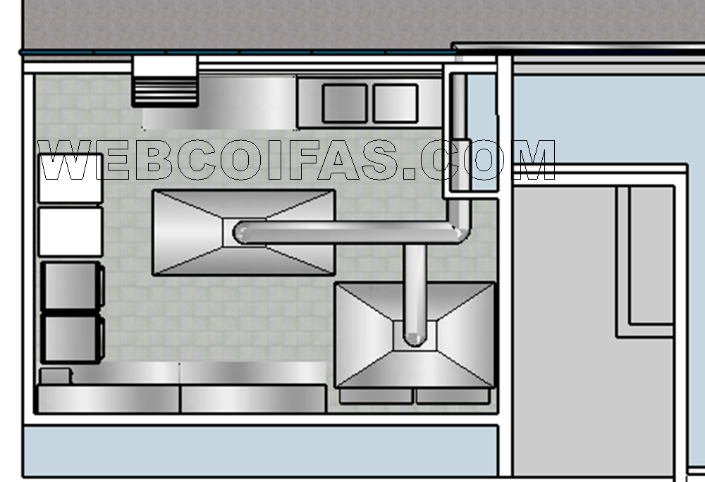Com Coifa Suspensa e Iluminação Direcionada - detalhe