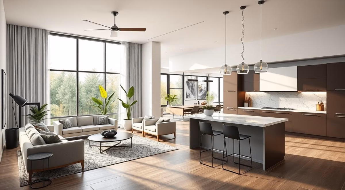 Integração Total com Piso Único de Porcelanato Amadeirado - detalhe