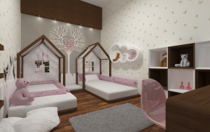 Quarto Montessoriano Compartilhado com Soluções Inteligentes de Organização - inspiração