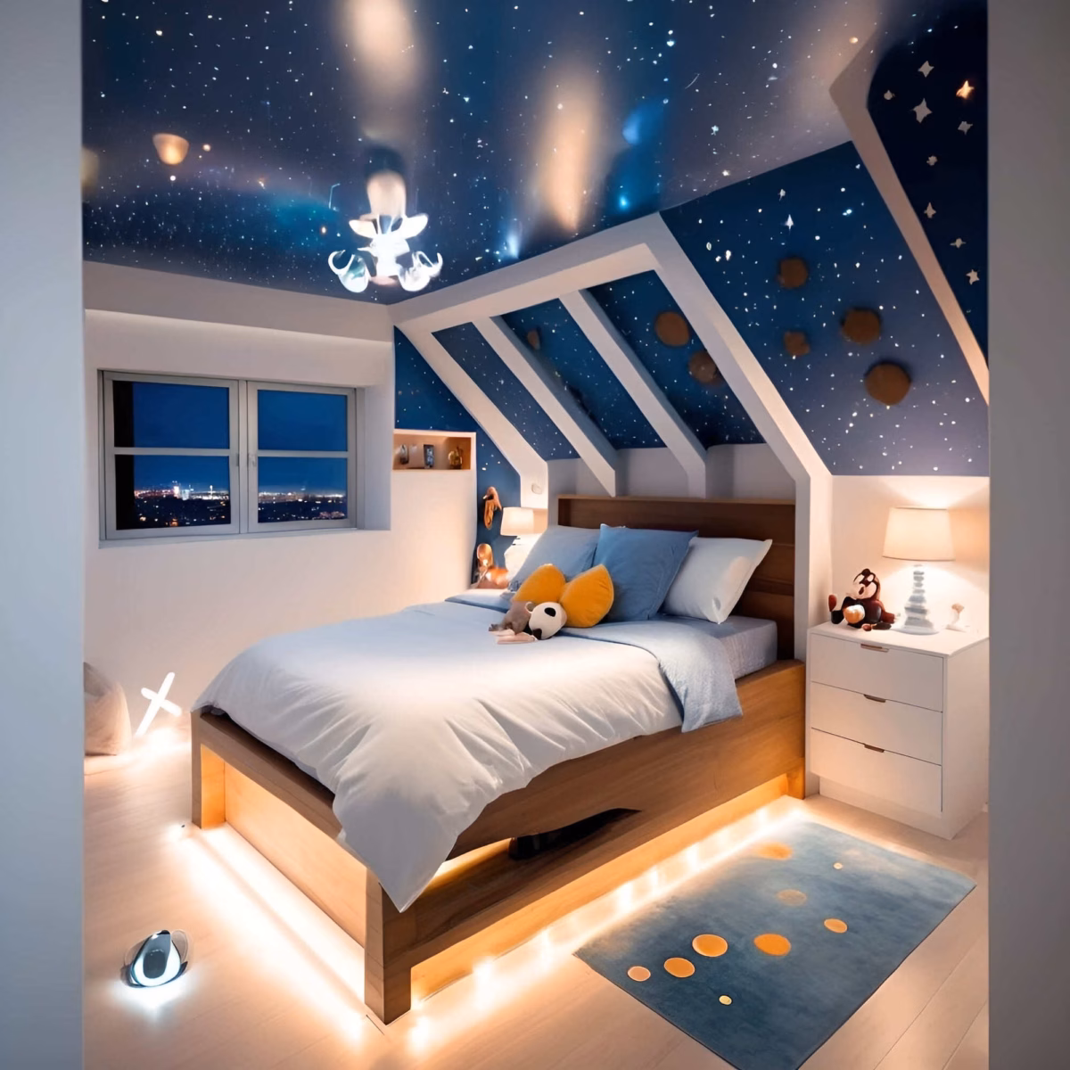 Romance Aéreo: Teto Estrelado com Fibra Óptica - detalhe