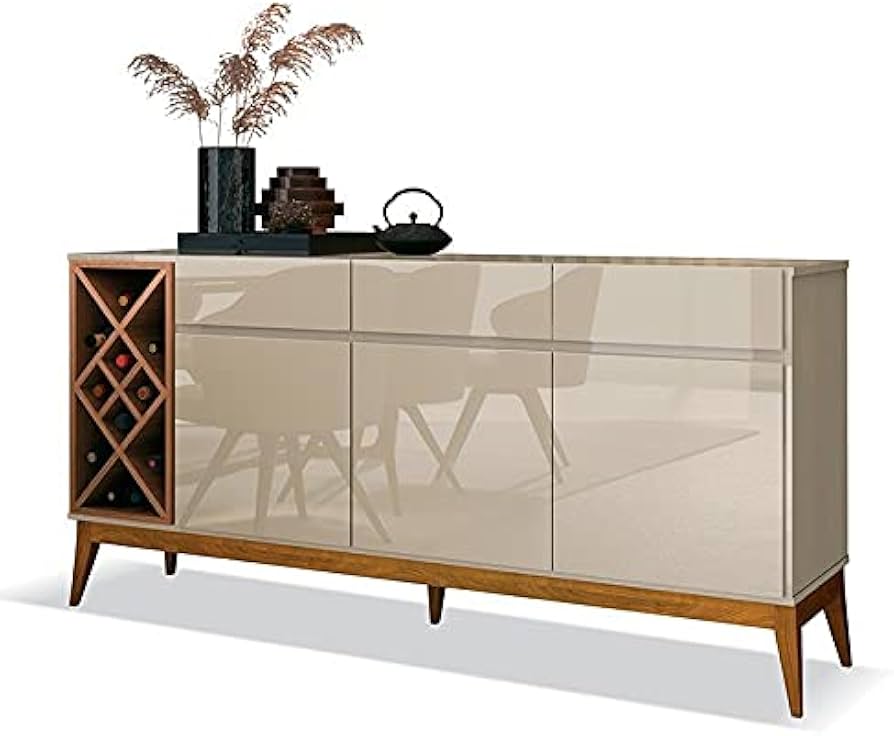 Buffet com Adega Integrada: Praticidade e Elegância para os Amantes do Vinho - ideia