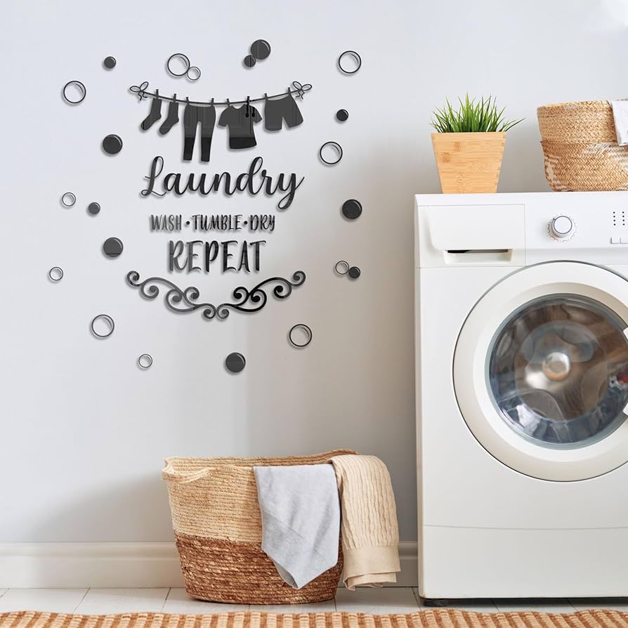 Lavanderia Temática com Adesivos Divertidos: Personalidade e Bom Humor - inspiração