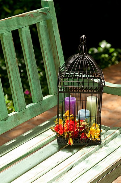 Jardim dentro de Gaiolas Decorativas: Detalhe Romântico Inesperado - ideia