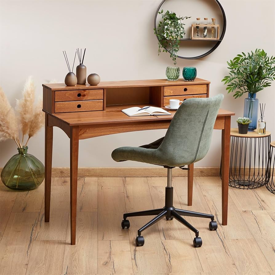 Escrivaninha Retrô com Detalhes em Cobre: Estilo e Funcionalidade - ideia