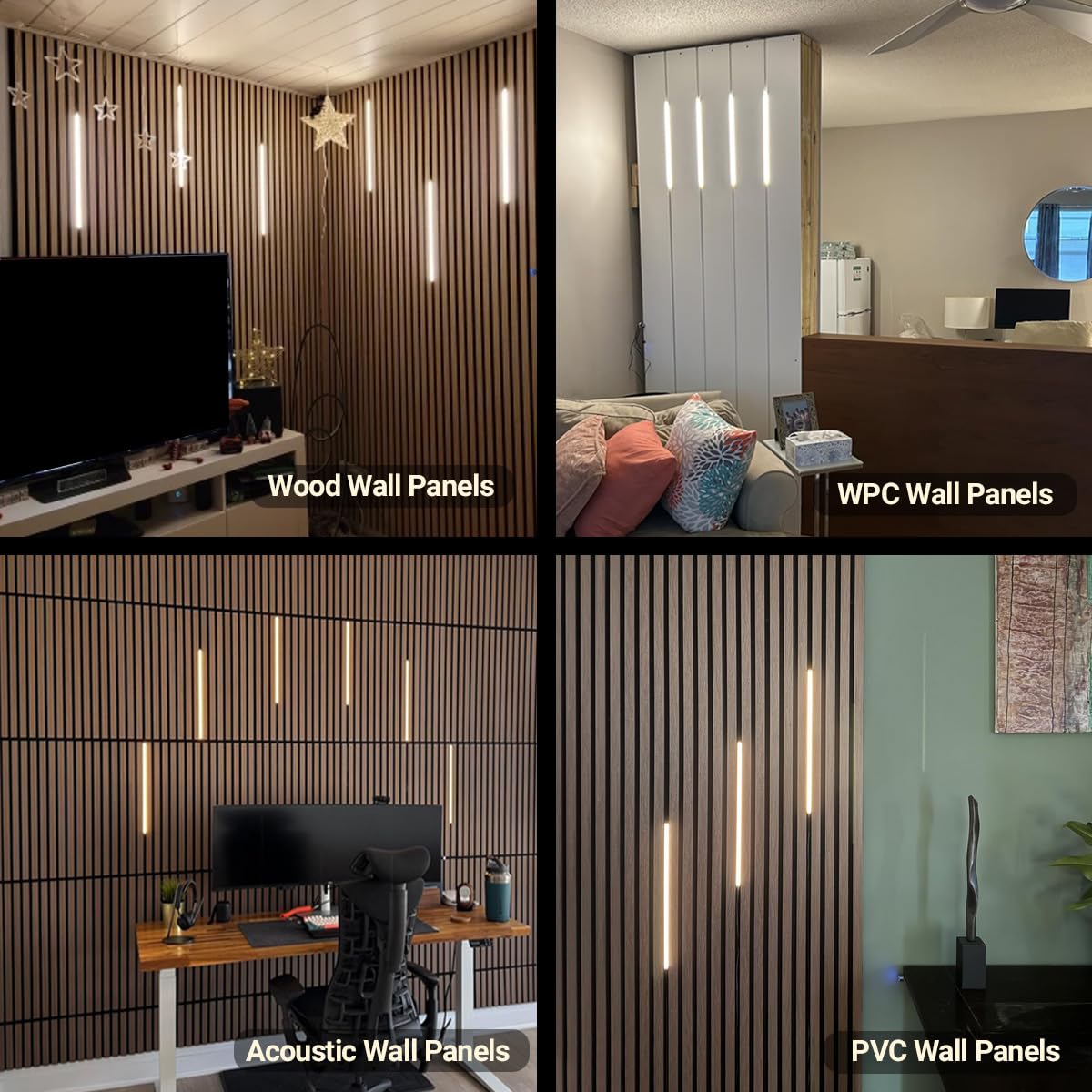 Painel Moderno com Iluminação Embutida - detalhe