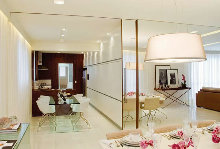 Espelho como Divisória: Solução Inteligente para Integrar e Separar Ambientes - ideia