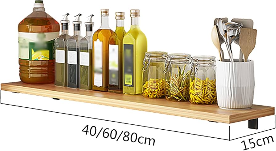 Simplicidade Charmosa: Prateleira de Madeira Crua com Potes de Vidro - ideia