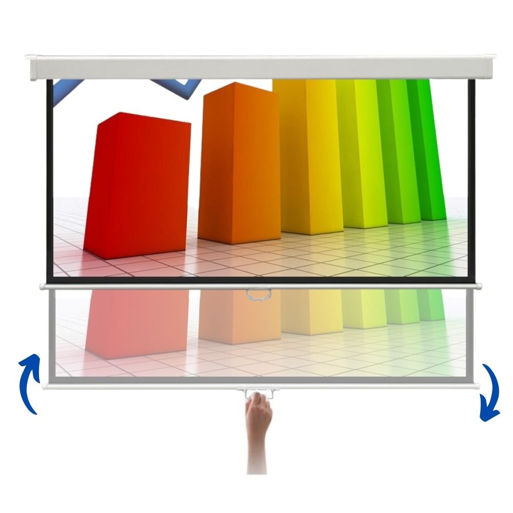 Tela de Projeção DIY Enrolável com Estampa Personalizada - detalhe