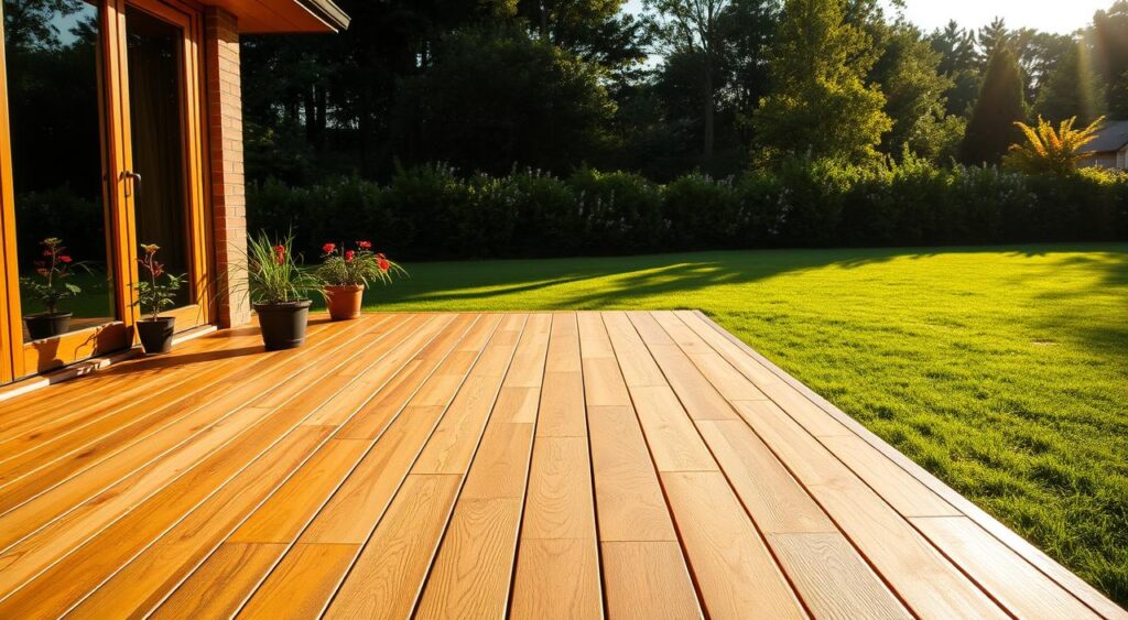 Área Externa com Deck de Madeira e Paisagismo: Conexão com a Natureza! - ideia