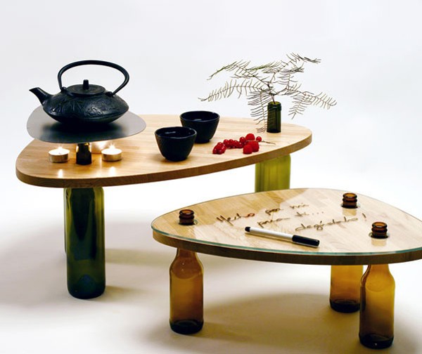 Mesa de Centro Criativa com Objetos Reciclados - ideia