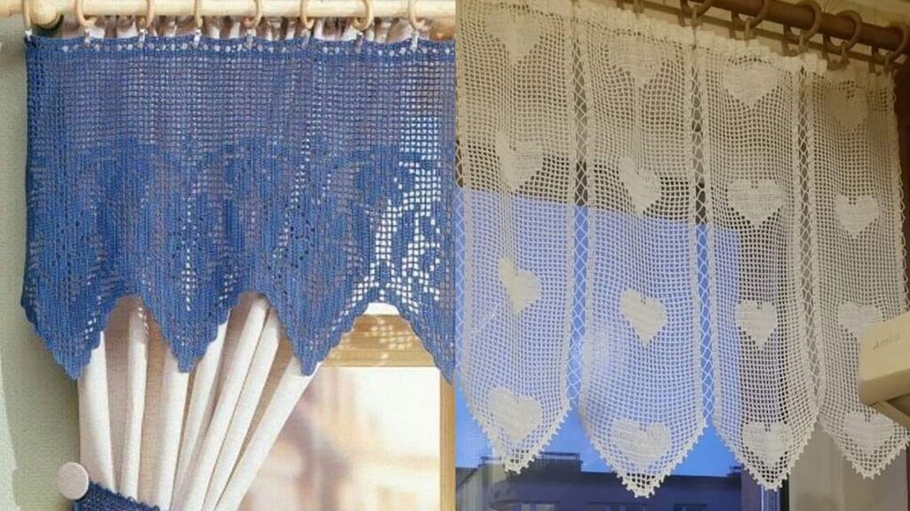 Cortinas Criativas com Renda e Crochê - ideia