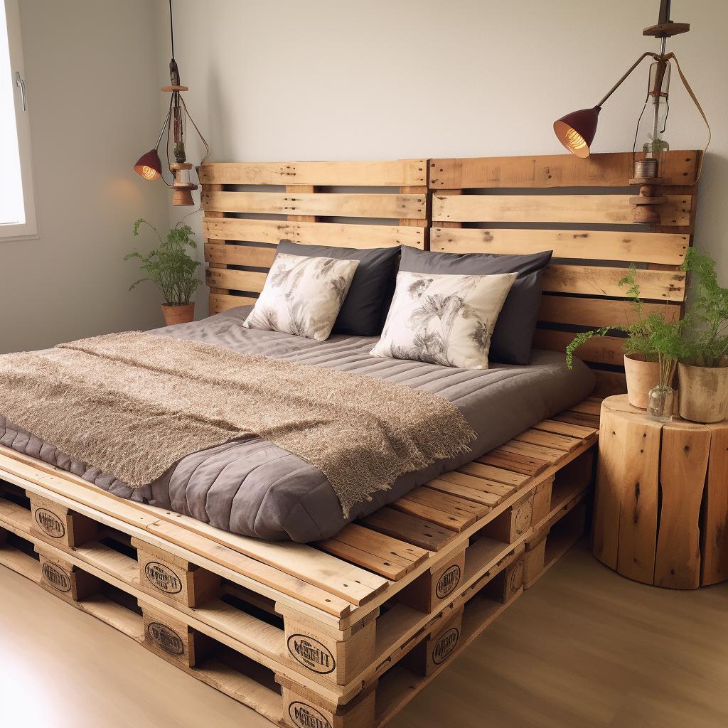 Cabeceira com Pallets: Estilo Rústico e Sustentável - detalhe