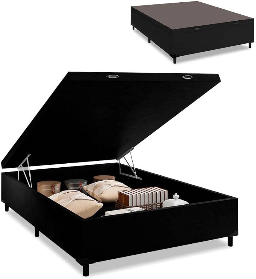 Cama Box Baú com Cabeceira Estofada: Elegância e Conforto! - ideia