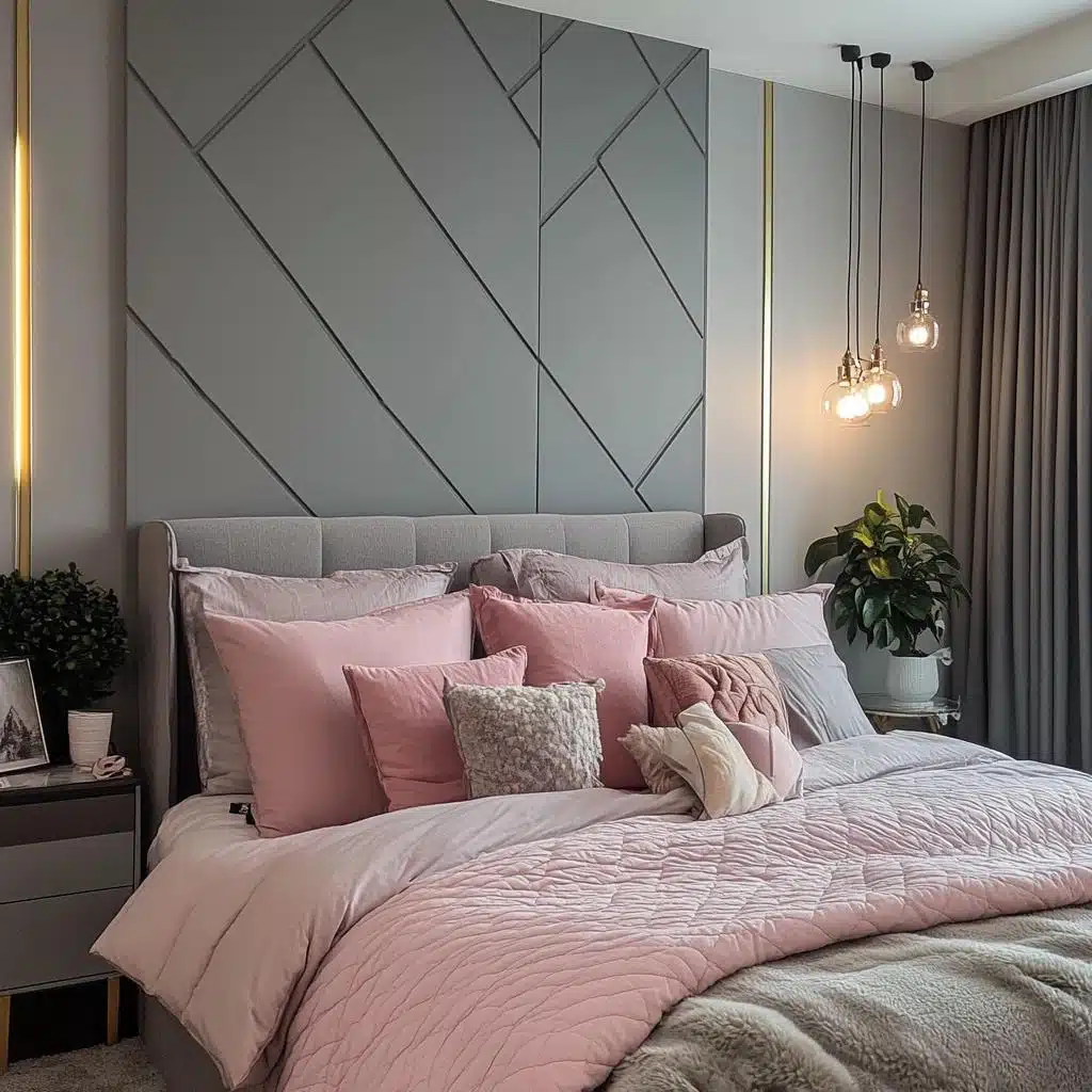 Elegância em Cinza e Rosa: A Combinação Perfeita para um Refúgio Romântico - ideia