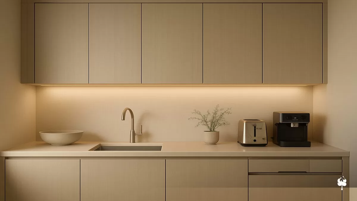 Cozinha Minimalista com Superfícies Lisas: Elegância e Facilidade na Limpeza! - ideia