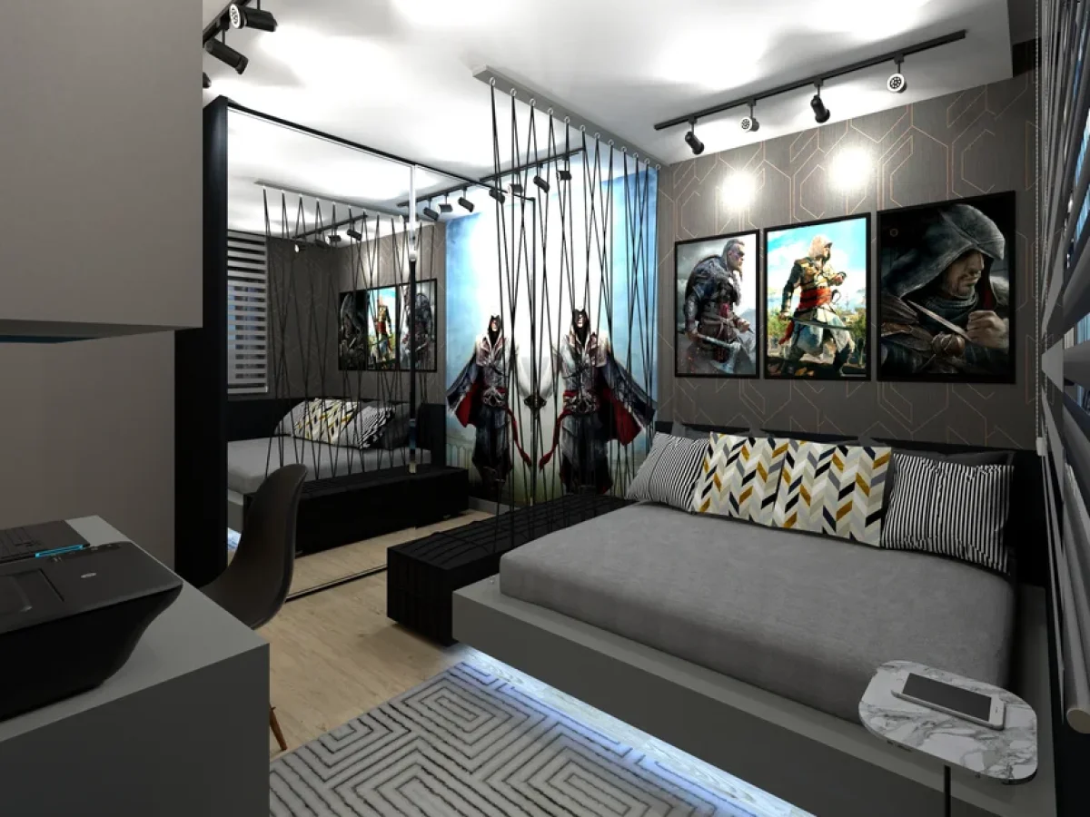 Universo Gamer: Decoração Moderna com Iluminação LED e Acessórios Temáticos - ideia