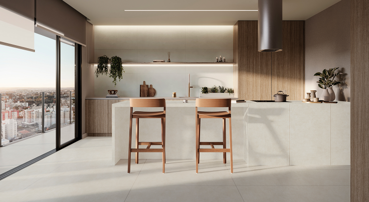 Sacada Clean com Mobiliário de Madeira Clara e Tons Neutros - ideia