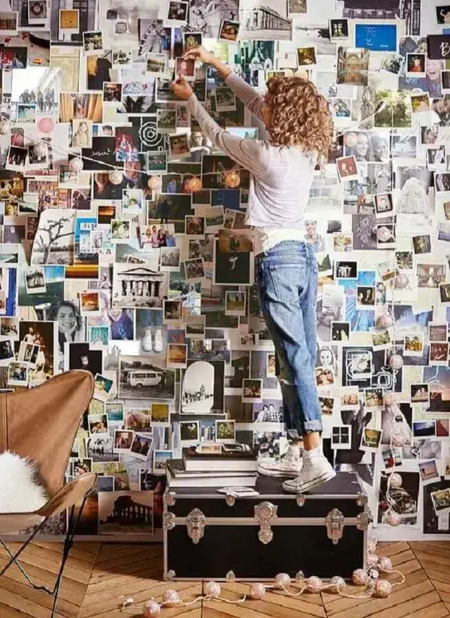 DIY Criativo: Crie um Móbile de Fotos Suspenso no Centro da Sala - ideia