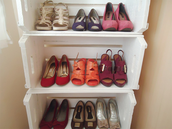 Organização Charmosa com Caixotes de Feira Repaginados - ideia