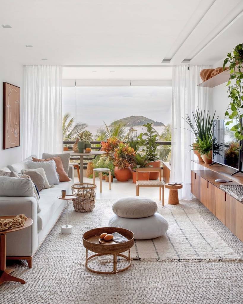 Sala de Estar Aconchegante com Texturas Naturais - ideia