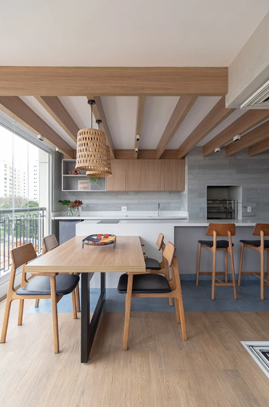 Varanda Gourmet com Churrasqueira e Conforto do Estilo Moderno - detalhe