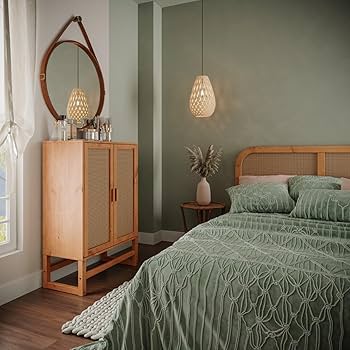 Cabeceira de Ferro e Palha Indiana: Um Toque Natural e Texturizado - ideia